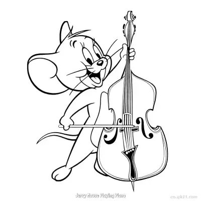 Free printable Jerry Mouse Playing Piano  Coloring Page - Free PDF Printable Tom and Jerry Coloring Sheets coloring page