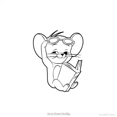 Free printable Jerry Mouse Reading  Coloring Page - Free PDF Printable Tom and Jerry Coloring Sheets coloring page