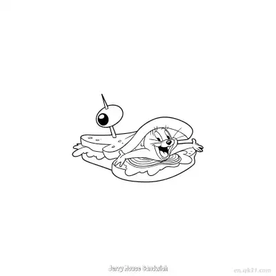 Free printable Jerry Mouse Sandwich  Coloring Page - Free PDF Printable Tom and Jerry Coloring Sheets coloring page