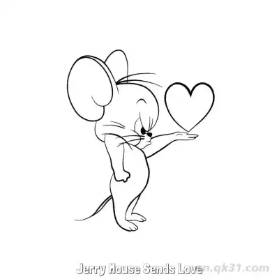 Free printable Jerry Mouse Sends Love  Coloring Page - Free PDF Printable Tom and Jerry Coloring Sheets coloring page