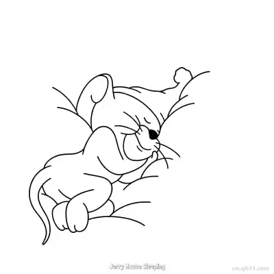 Free printable Jerry Mouse Sleeping  Coloring Page - Free PDF Printable Tom and Jerry Coloring Sheets coloring page