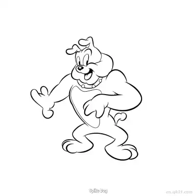 Free printable Spike Dog 1 Coloring Page - Free PDF Printable Tom and Jerry Coloring Sheets coloring page