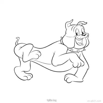 Free printable Spike Dog 2 Coloring Page - Free PDF Printable Tom and Jerry Coloring Sheets coloring page