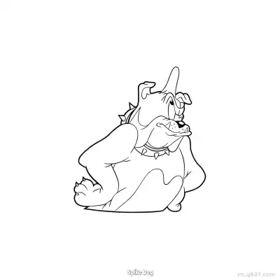 Free printable Spike Dog 3 Coloring Page - Free PDF Printable Tom and Jerry Coloring Sheets coloring page