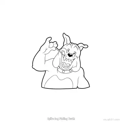 Free printable Spike Dog Picking Teeth  Coloring Page - Free PDF Printable Tom and Jerry Coloring Sheets coloring page