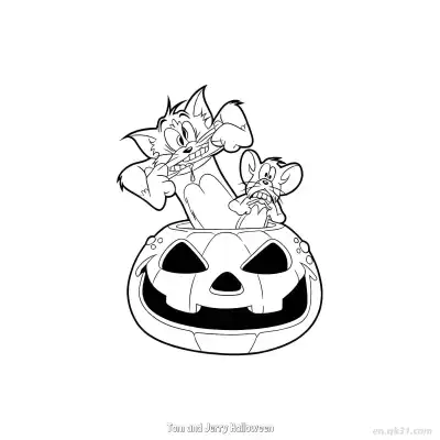 Free printable Tom and Jerry Halloween  Coloring Page - Free PDF Printable Tom and Jerry Coloring Sheets coloring page