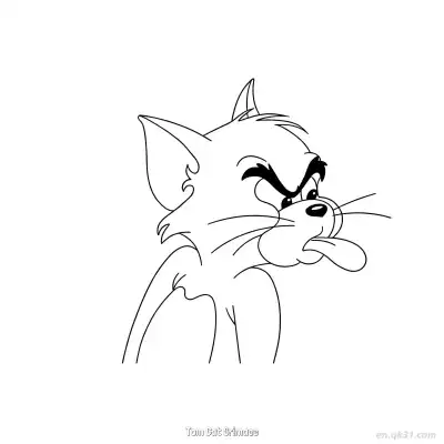 Free printable Tom Cat Grimace  Coloring Page - Free PDF Printable Tom and Jerry Coloring Sheets coloring page