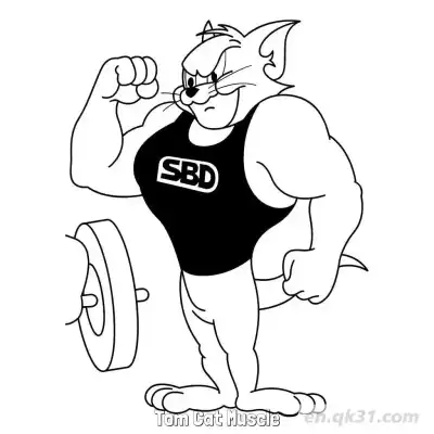 Free printable Tom Cat Muscle  Coloring Page - Free PDF Printable Tom and Jerry Coloring Sheets coloring page