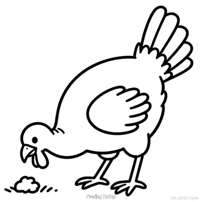 Free printable Feeding Turkey  Coloring Page - Free PDF Printable Turkey Coloring Sheets coloring page