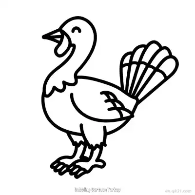 Free printable Gobbling Cartoon Turkey  Coloring Page - Free PDF Printable Turkey Coloring Sheets coloring page