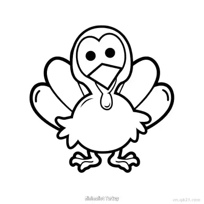 Free printable Minimalist Turkey  Coloring Page - Free PDF Printable Turkey Coloring Sheets coloring page
