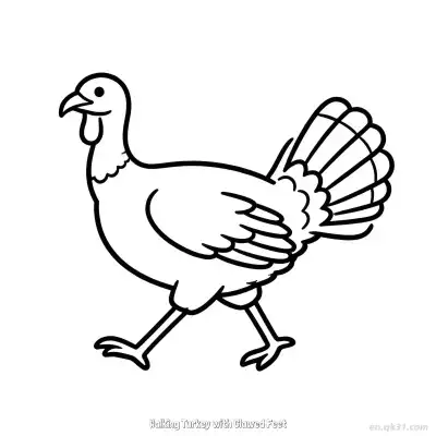 Free printable Walking Turkey with Clawed Feet  Coloring Page - Free PDF Printable Turkey Coloring Sheets coloring page