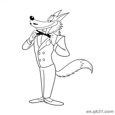 Free printable Adjusting Bow Tie McWolf Coloring Page coloring page