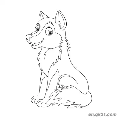 Free printable Adorable Sitting Baby Wolf Coloring Page coloring page