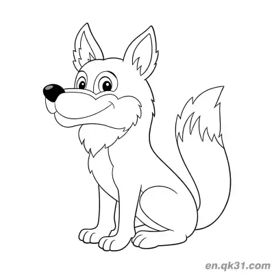 Free printable Adorable Sitting Little Wolf Coloring Page coloring page
