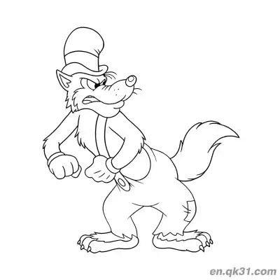 Free printable Angry McWolf With Tall Hat Coloring Page coloring page