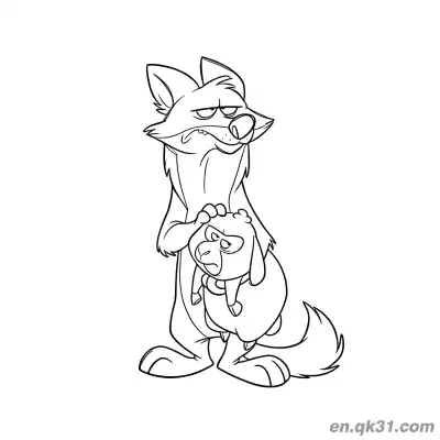 Free printable Big Bad Wolf With Lamb Coloring Page coloring page