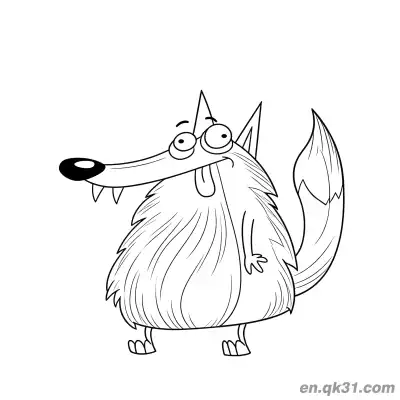 Free printable Chubby Funny Cartoon Wolf Coloring Page coloring page