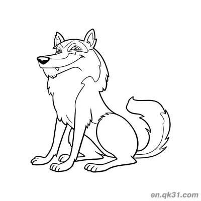 Free printable Cunning Smiling Wild Wolf Coloring Page coloring page