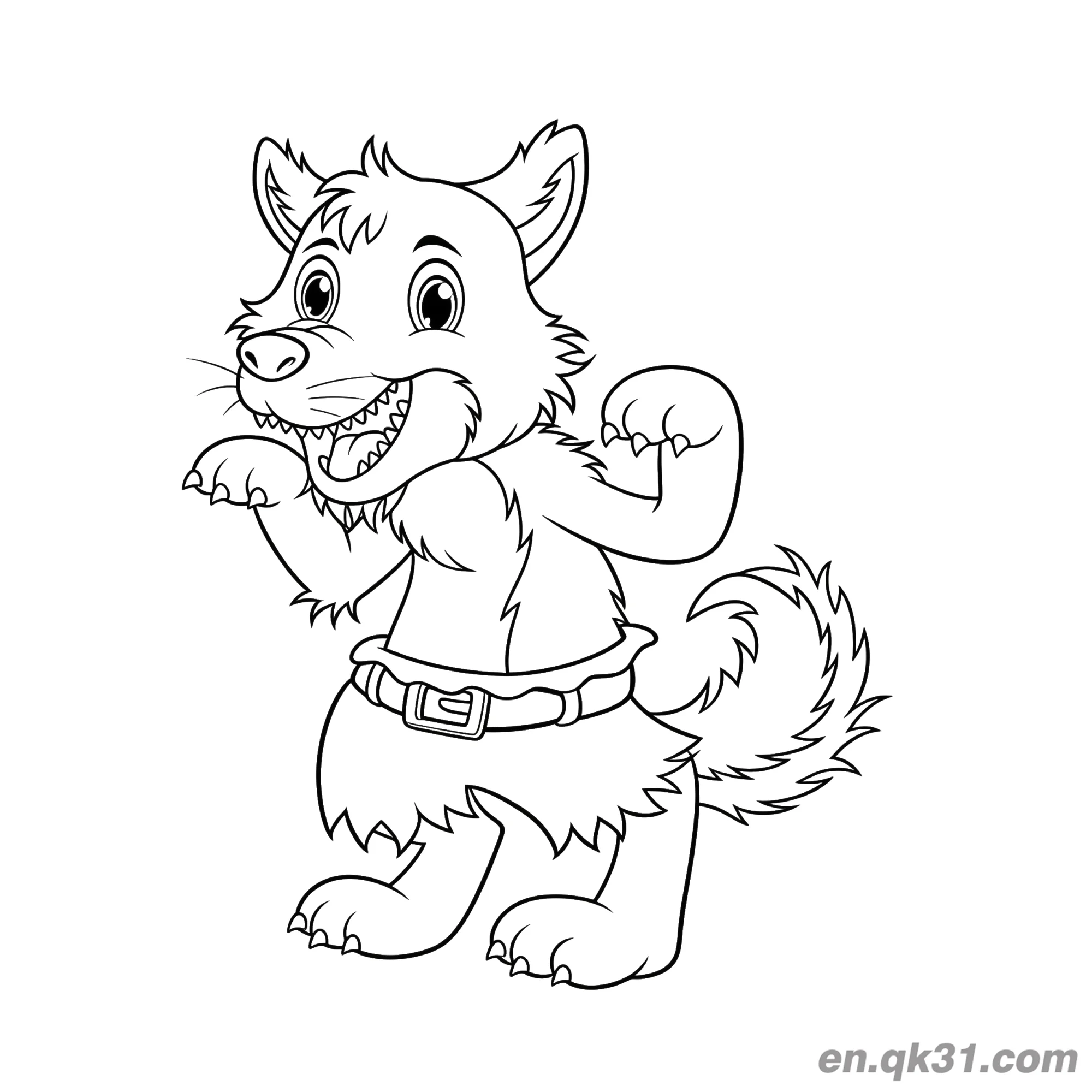 Cute Baby Werewolf Cub Coloring Page – Free Printable Coloring Page for Kids and Adults