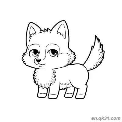 Free printable Cute Baby Wolf Coloring Page coloring page