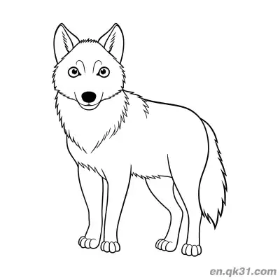 Free printable Cute Cartoon Wolf Coloring Page coloring page