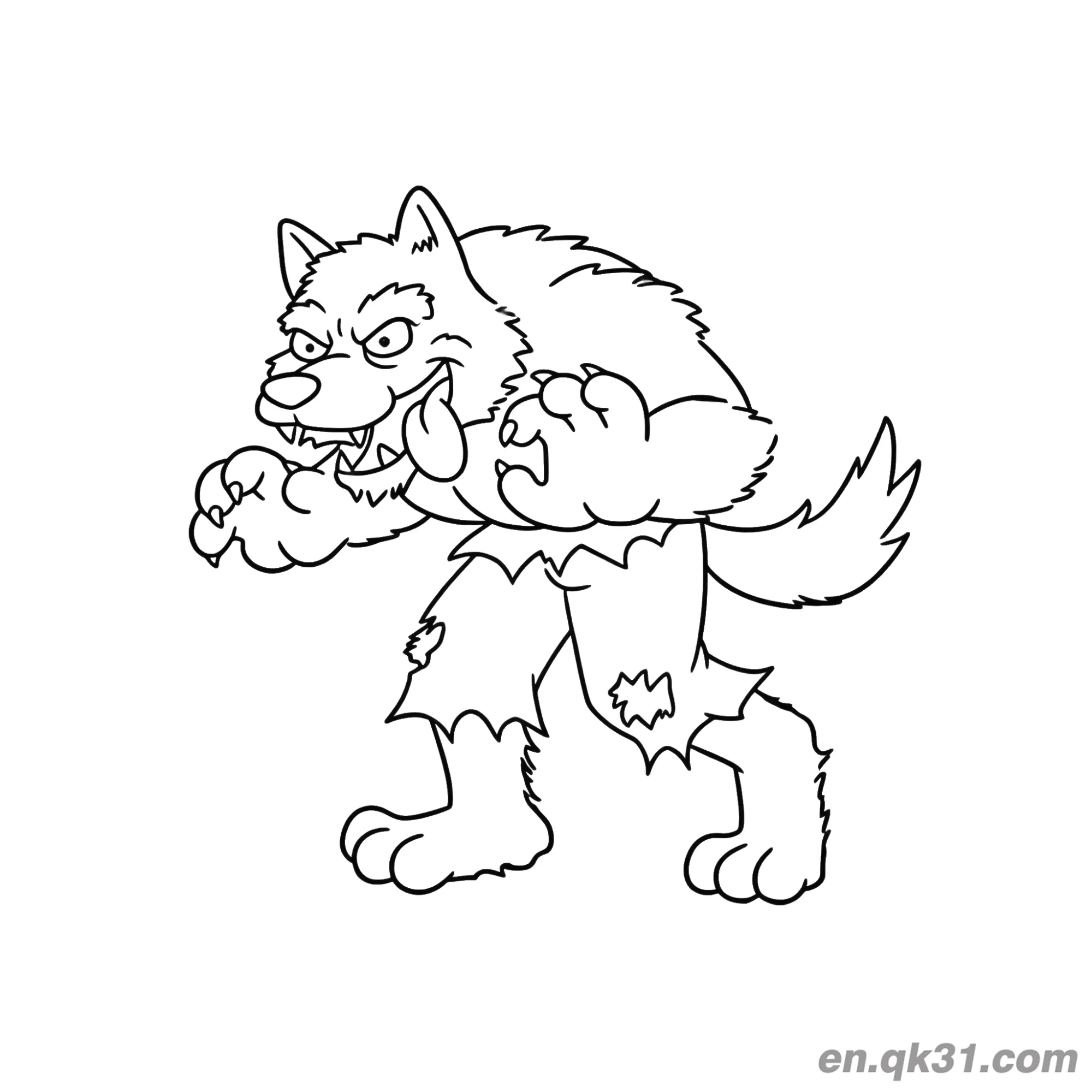 Ferocious Mutant Werewolf Coloring Page – Free Printable Coloring Page for Kids and Adults