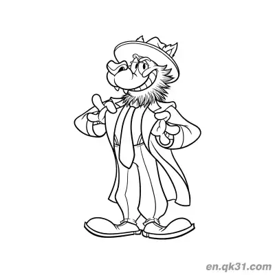 Free printable Grinning McWolf In Suit Coloring Page coloring page