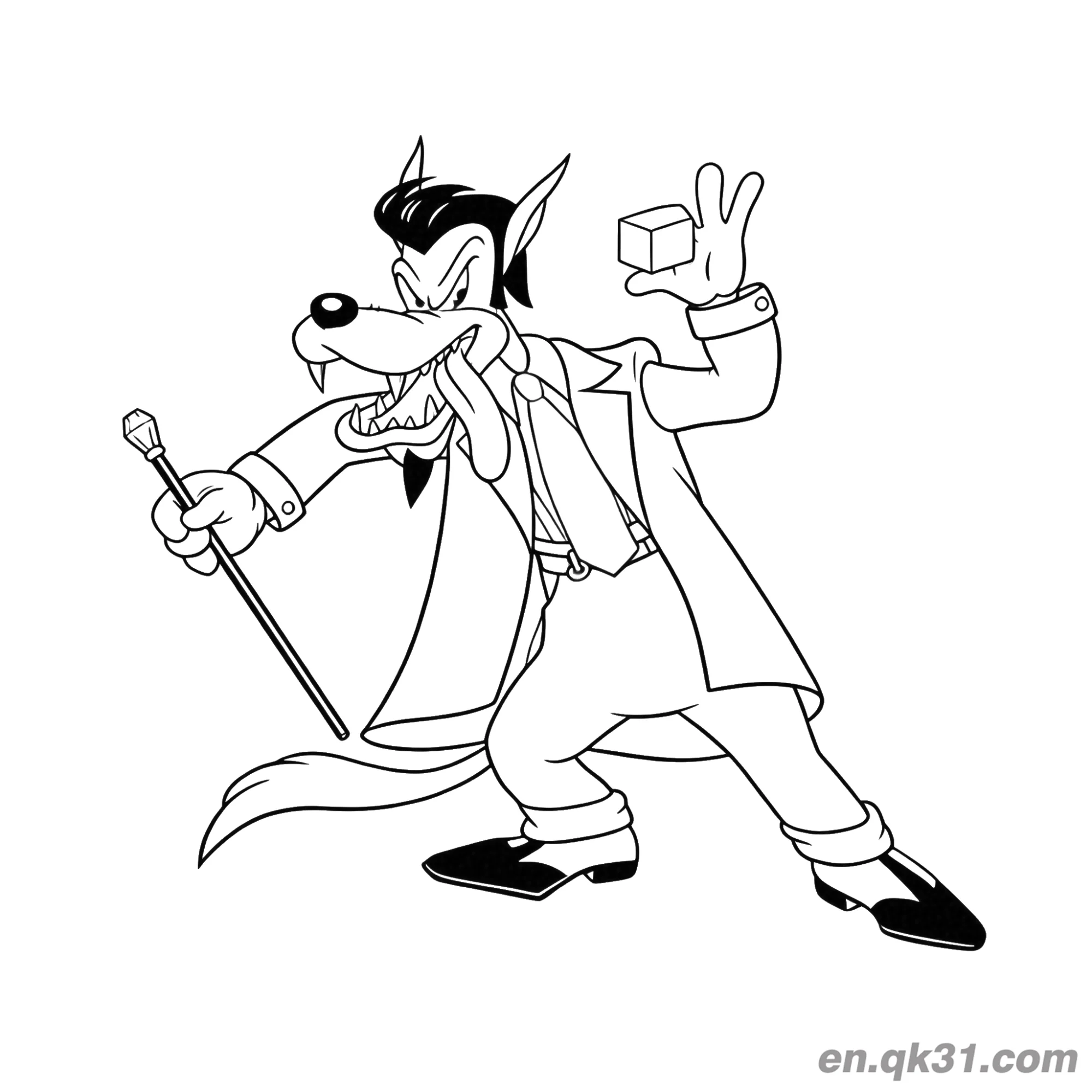 Magician Villain Wolf Coloring Page – Free Printable Coloring Page for Kids and Adults