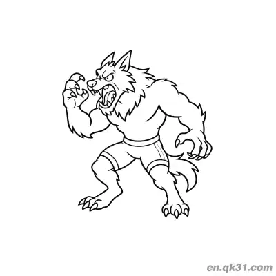 Free printable Roaring Muscular Werewolf Coloring Page coloring page