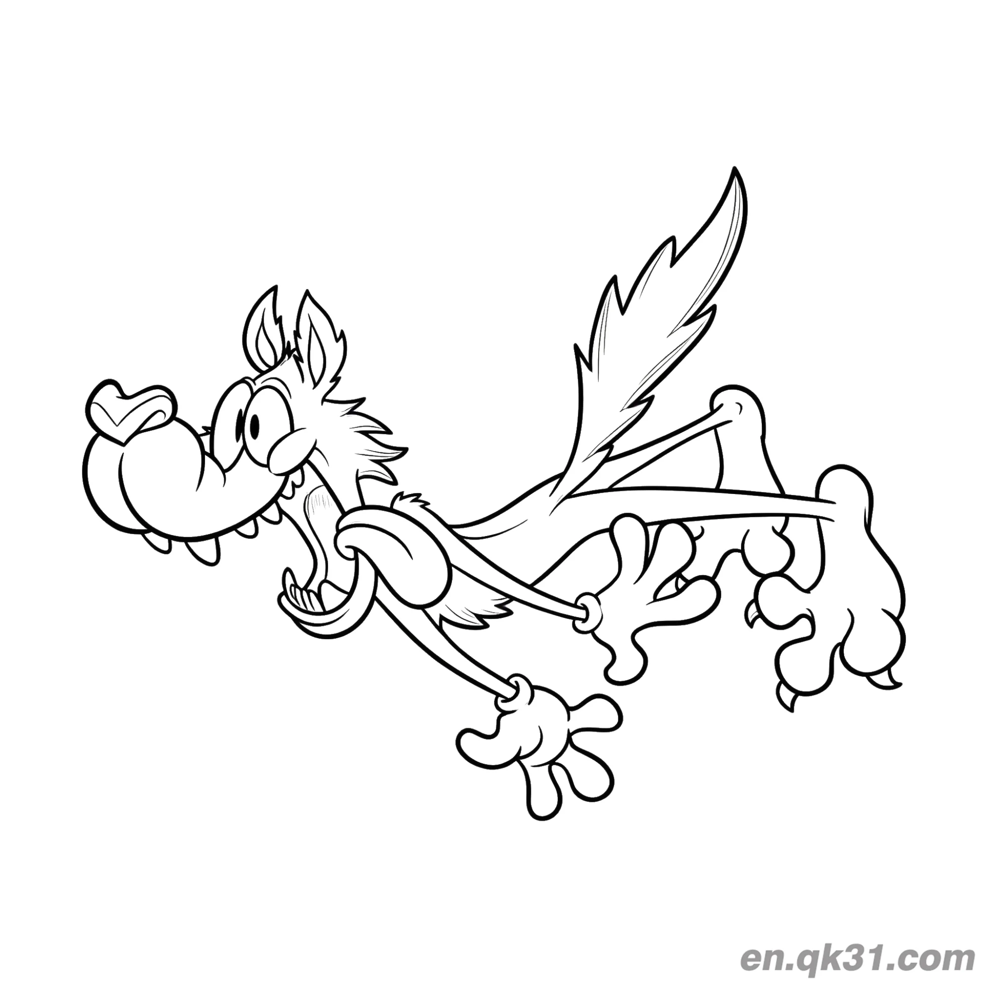 Running Surprised McWolf Coloring Page – Free Printable Coloring Page for Kids and Adults