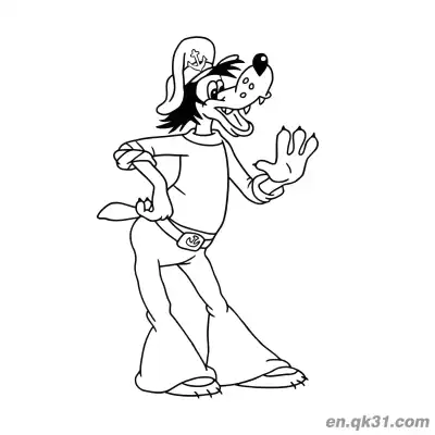 Free printable Sailor Costume Cartoon Wolf Coloring Page coloring page