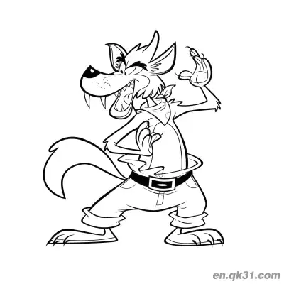 Free printable Silly Big Bad Wolf Coloring Page coloring page