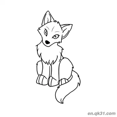 Free printable Sitting Lovely Wolf Coloring Page coloring page