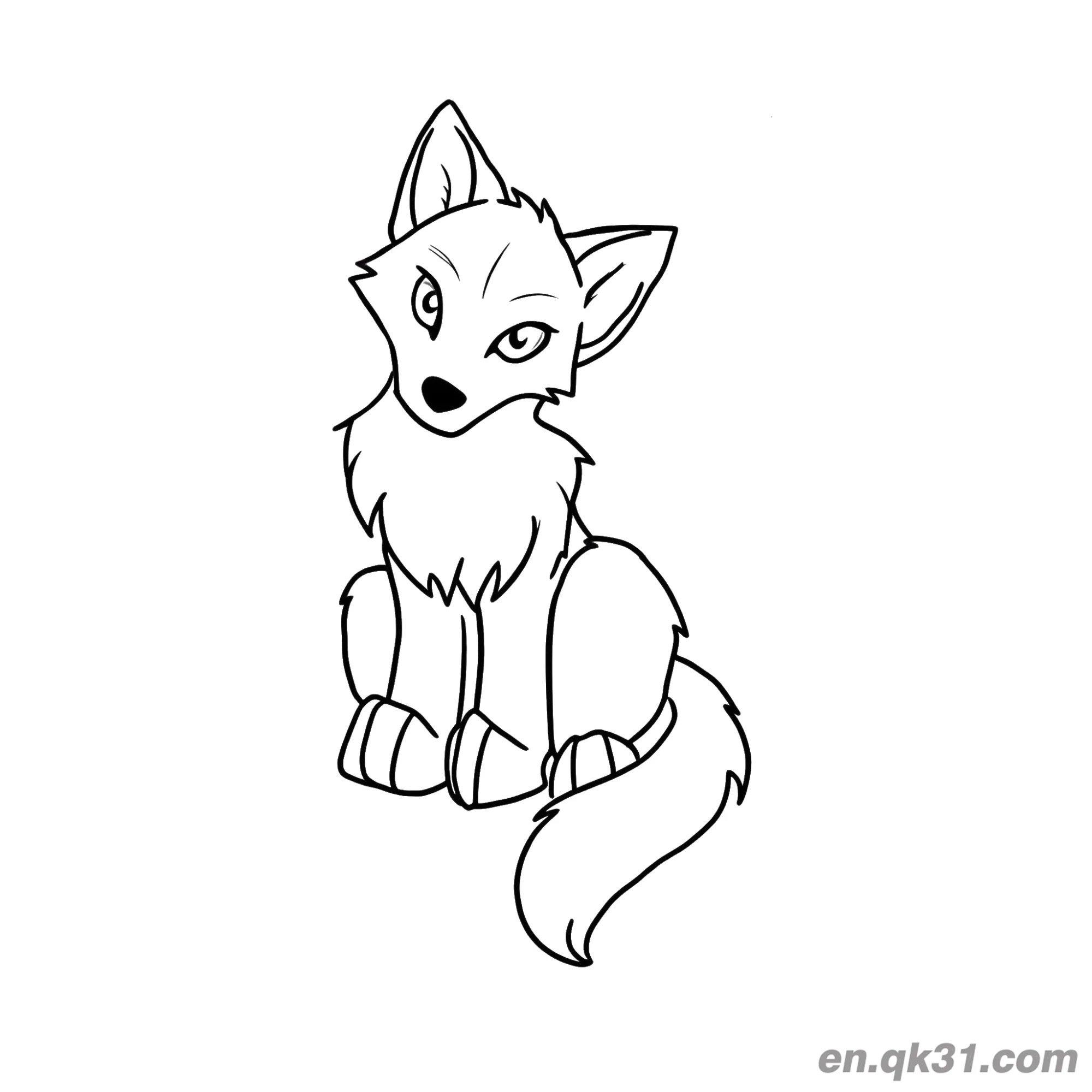 Sitting Lovely Wolf Coloring Page – Free Printable Coloring Page for Kids and Adults