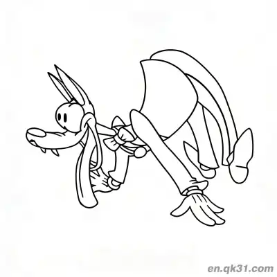 Free printable Upside Down Funny McWolf Coloring Page coloring page