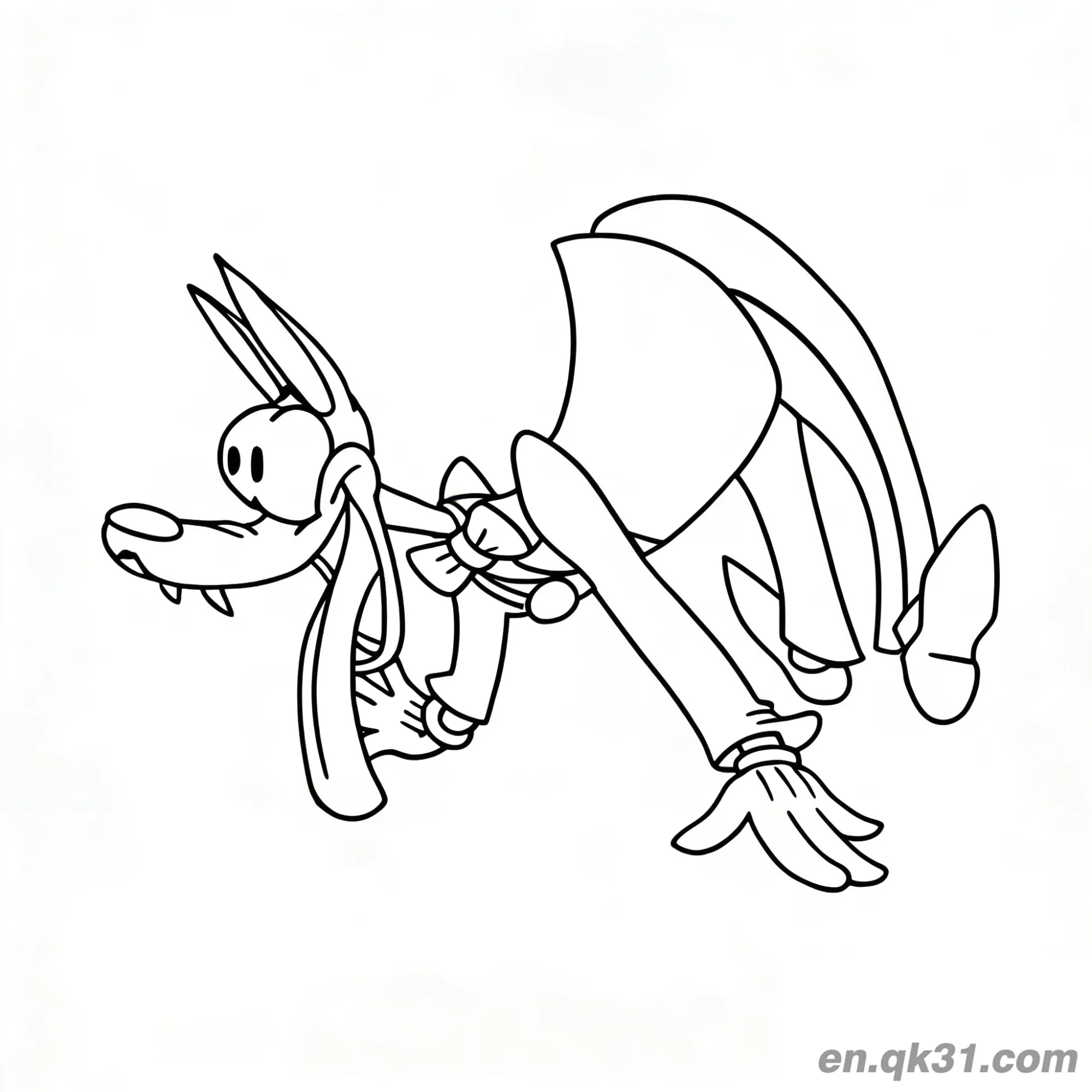 Upside Down Funny McWolf Coloring Page – Free Printable Coloring Page for Kids and Adults
