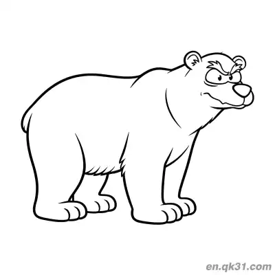Free printable Angry Expression Polar Bear Coloring Page coloring page