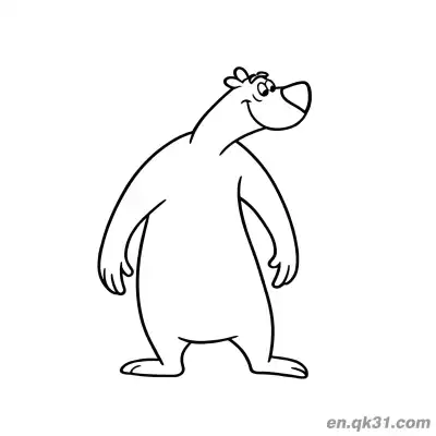 Free printable Barney Bear Tilted Head Smiling Coloring Page coloring page