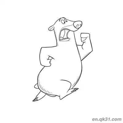 Free printable Cartoon Roaring Polar Bear Coloring Page coloring page