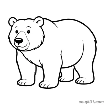 Free printable Cartoon Smiling Walking Polar Bear Coloring Page coloring page