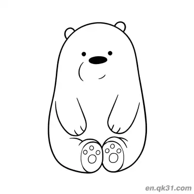 Free printable Chubby Sitting White Bear Coloring Page coloring page
