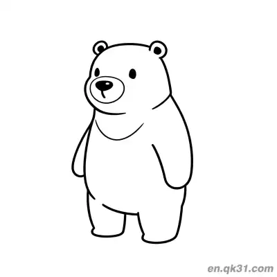 Free printable Chubby Standing White Bear Coloring Page coloring page
