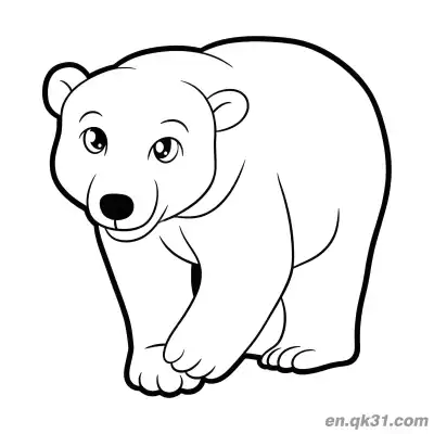 Free printable Cute Baby Polar Bear Cub Coloring Page coloring page