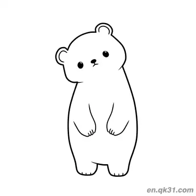 Free printable Cute Tilted Head Polar Bear Coloring Page coloring page