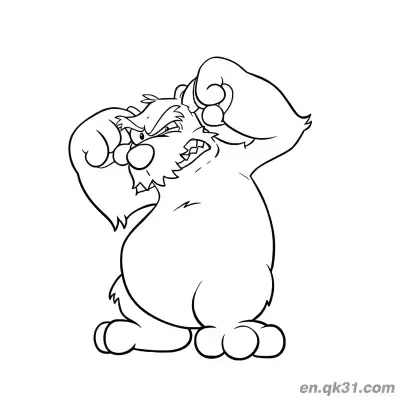 Free printable Fierce Polar Bear Clenching Fists Coloring Page coloring page