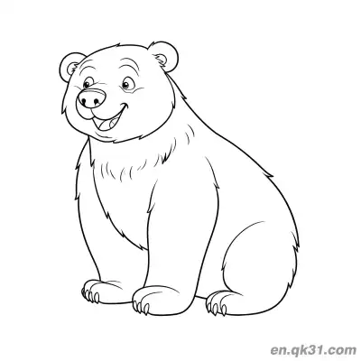 Free printable Happy Laughing Brown Bear Coloring Page coloring page