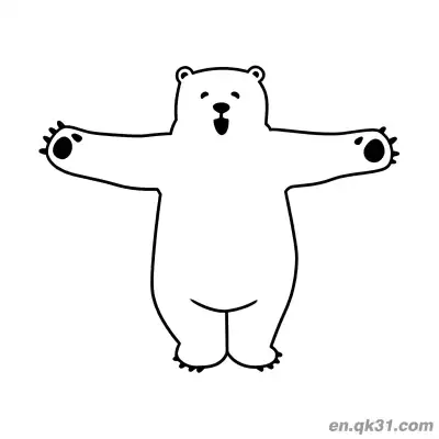Free printable Happy Polar Bear with Open Arms Coloring Page coloring page