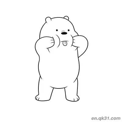 Free printable Ice Bear Making Funny Face Coloring Page coloring page