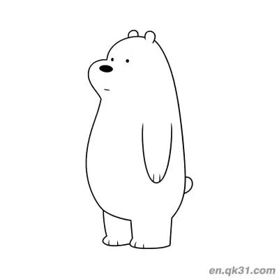 Free printable Ice Bear Side Standing Coloring Page - We Bare Bears coloring page